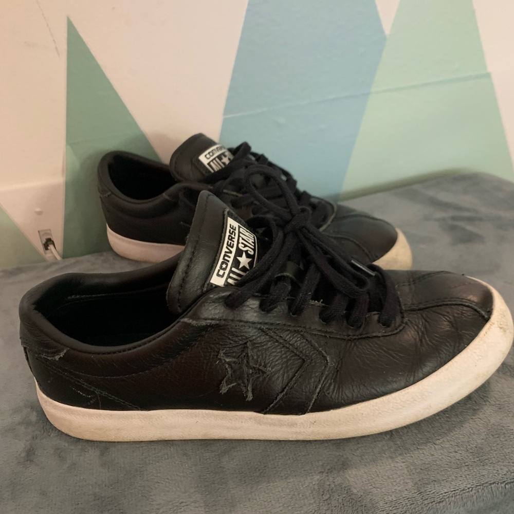 Converse Black Leather Ladies Sneakers
